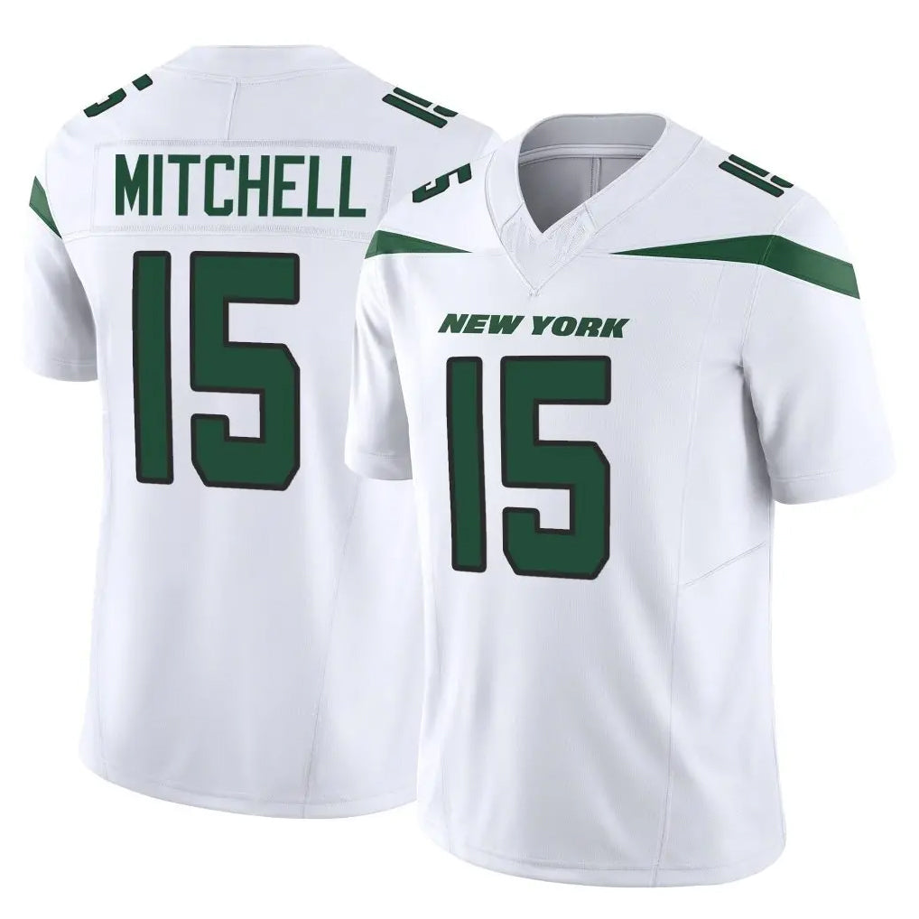 Yuxns NY.Jets #15 Adonai Mitchell Player White Limited Classic Vapor F.U.S.E. Home Game Stitched Jerseys