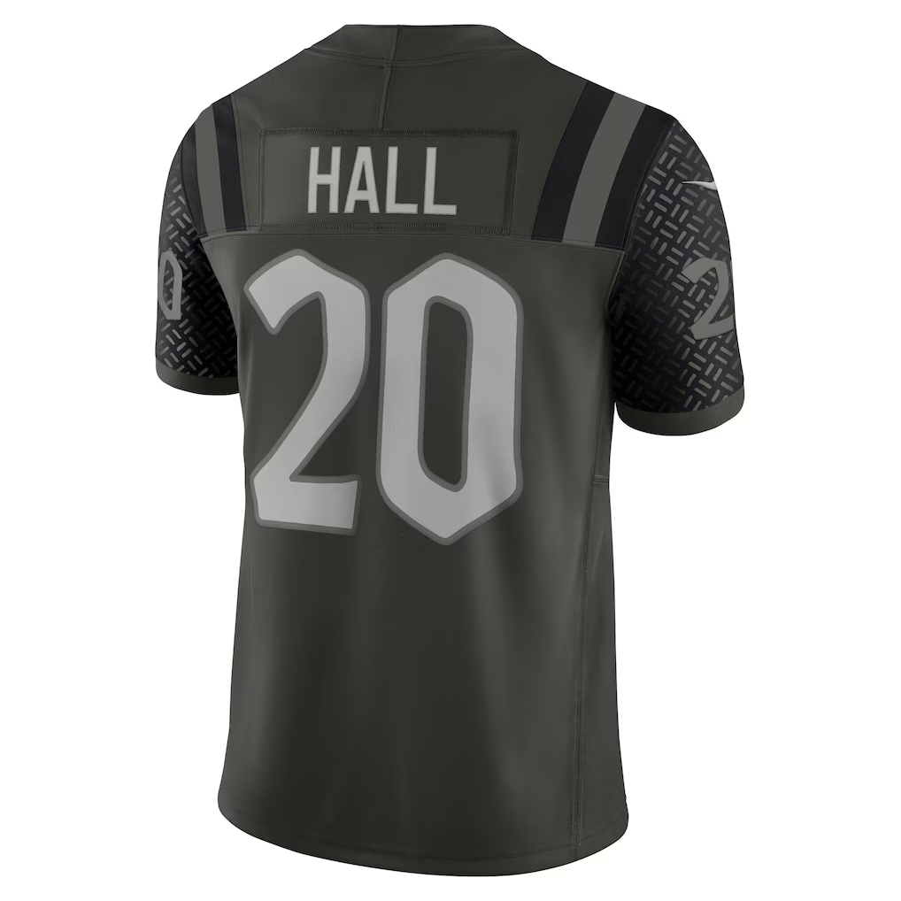 Yuxns NY.Jets #20 Breece Hall Gotham Green 2025 Rivalries Collection Stitched Limited Jerseys