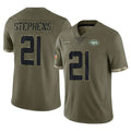 Yuxns NY.Jets #21 Brandon Stephens Player Olive Salute To Service Limited Stitched Jerseys