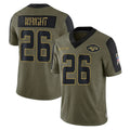 Yuxns NY.Jets #26 Nahshon Wright Player Olive Salute To Service Limited Game Stitched Jerseys