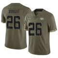 Yuxns NY.Jets #26 Nahshon Wright Player Olive Salute To Service Limited Stitched Jerseys