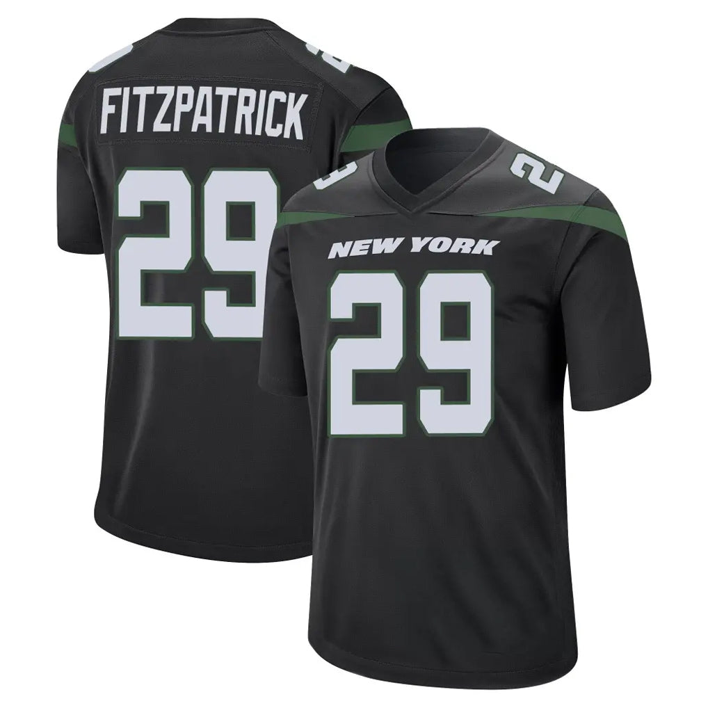 Yuxns NY.Jets #29 Minkah Fitzpatrick Player Stealth Black Home Game Stitched Jerseys