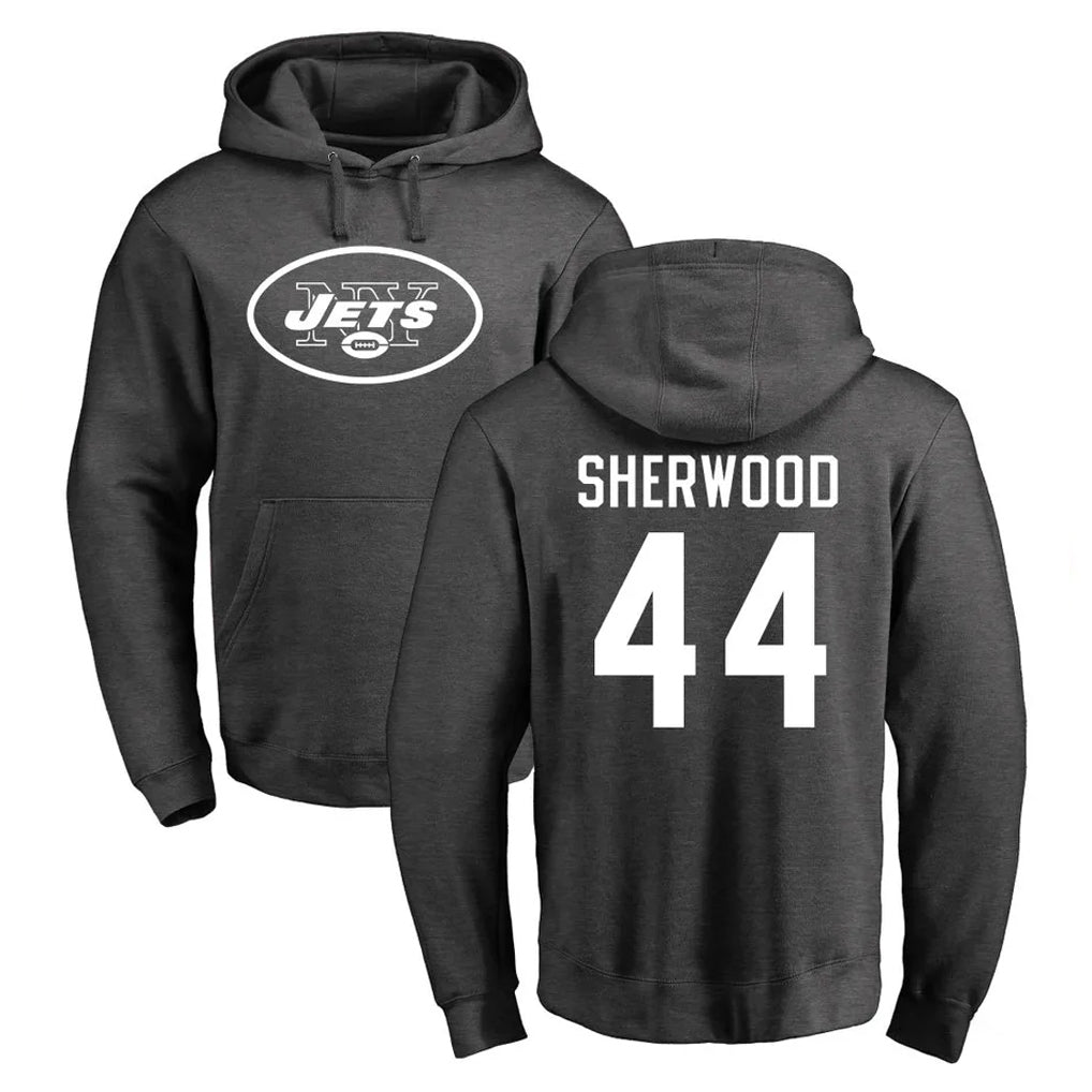 Yuxns NY.Jets #44 Jamien Sherwood Player Gray Pullover Hoodies Limited Game Stitched Jerseys