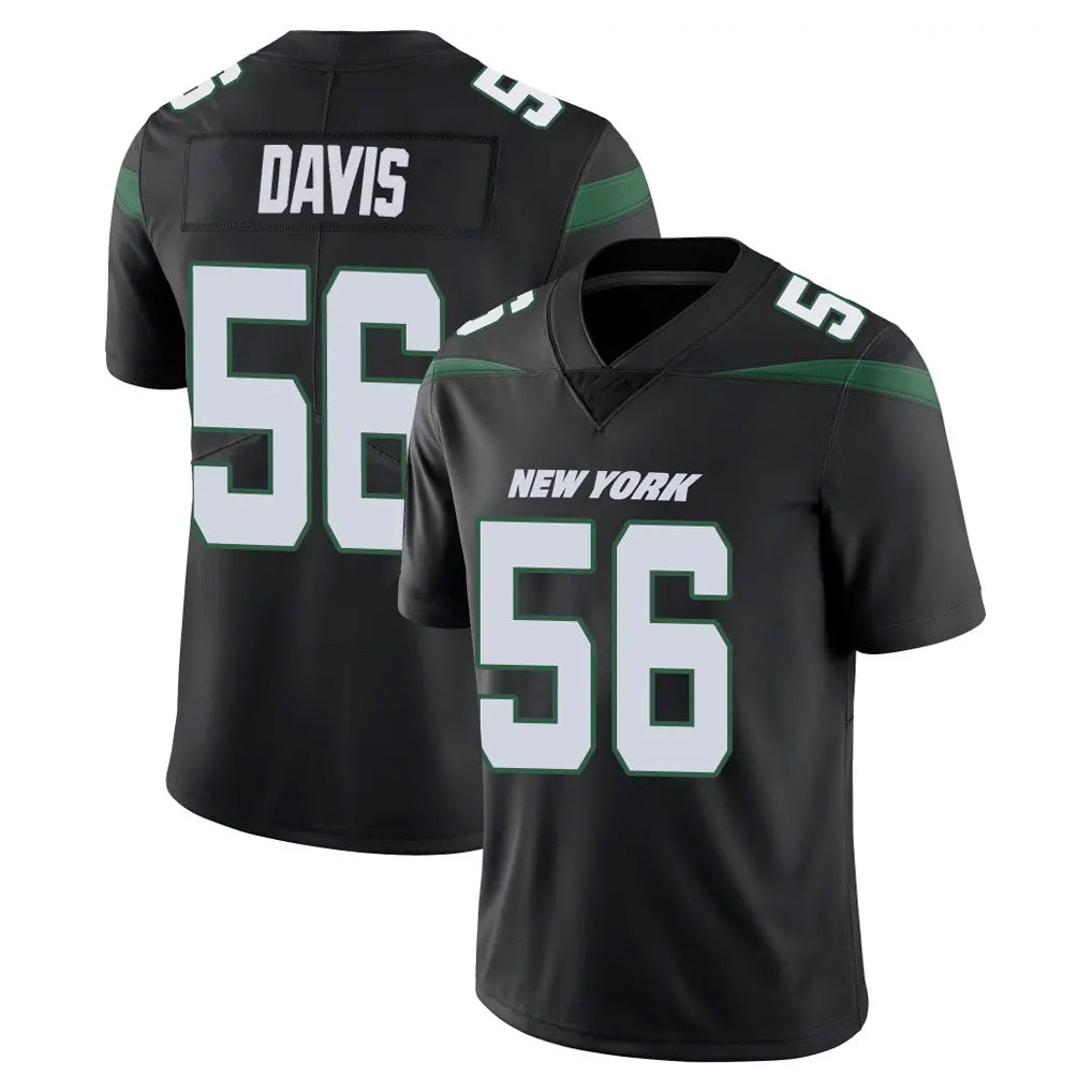 Yuxns NY.Jets #56 Demario Davis Player Stealth Black Limited Vapor Home Game Stitched Jerseys