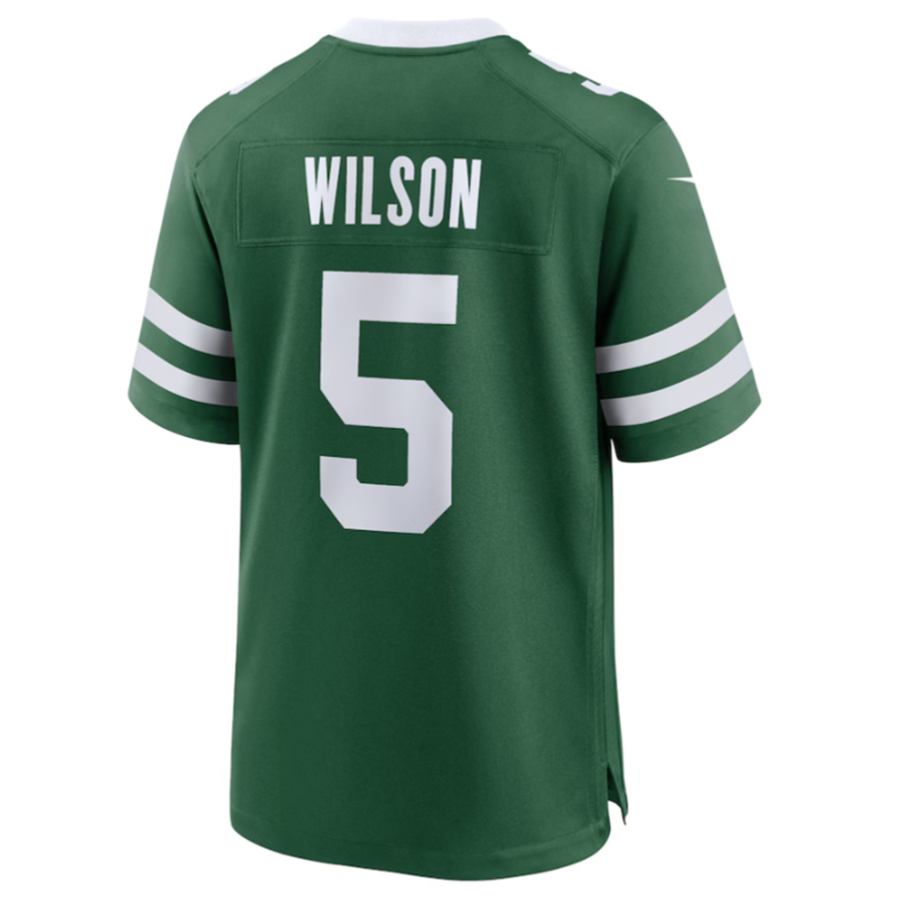 Yuxns NY.Jets #5 Garrett Wilson Legacy Green Game Jersey Stitched American Stitched Jerseys