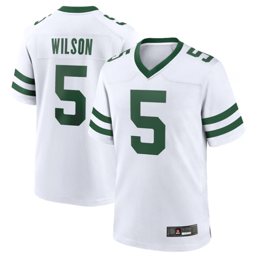 Yuxns NY.Jets #5 Garrett Wilson Legacy White Game Jersey Stitched American Stitched Jerseys