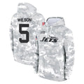 Yuxns NY.Jets #5 Garrett Wilson Player Arctic Camo Salute to Service Pullover Hoodies Limited Game Stitched Jerseys