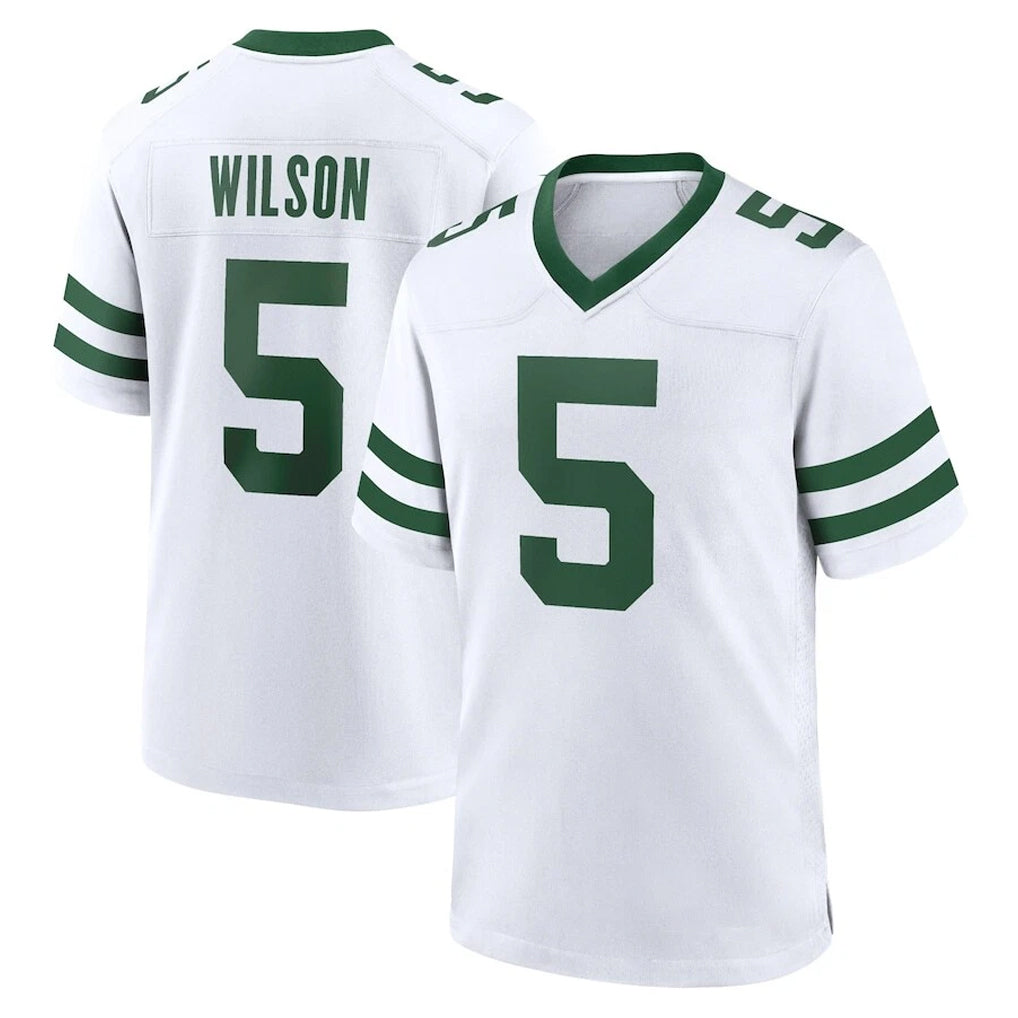 Yuxns NY.Jets #5 Garrett Wilson Player White Legacy Home Game Stitched Jerseys