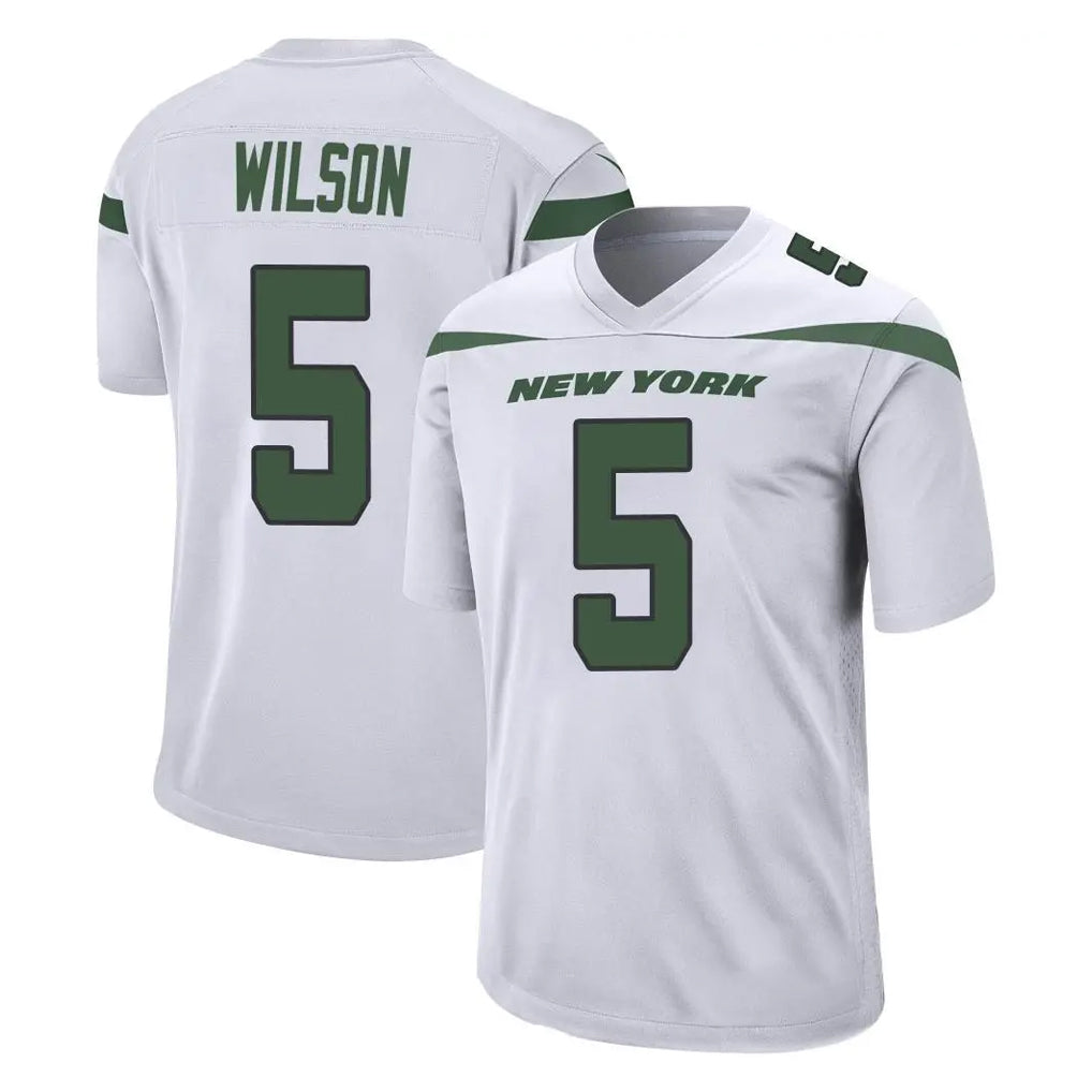 Yuxns NY.Jets #5 Garrett Wilson Player White Spotlight Home Game Stitched Jerseys