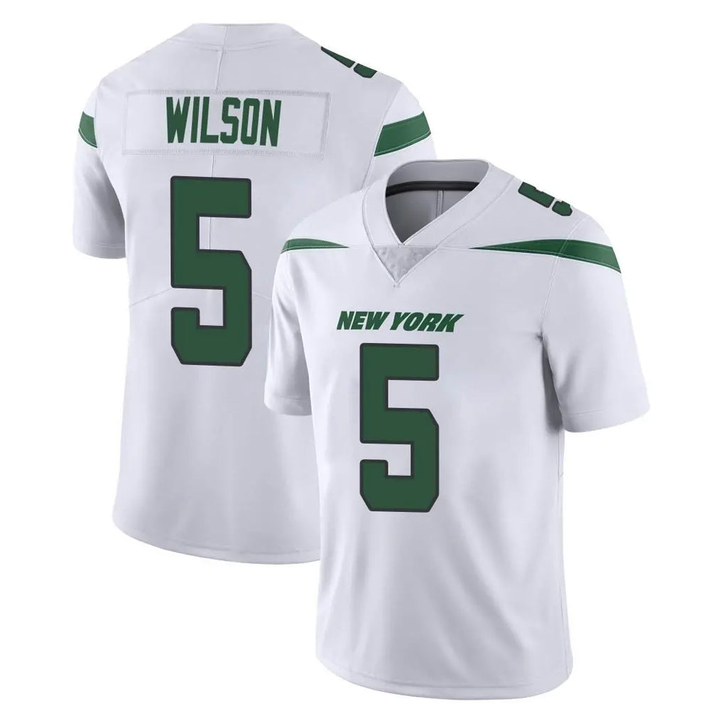 Yuxns NY.Jets #5 Garrett Wilson Player White Spotlight Limited Vapor Home Game Stitched Jerseys