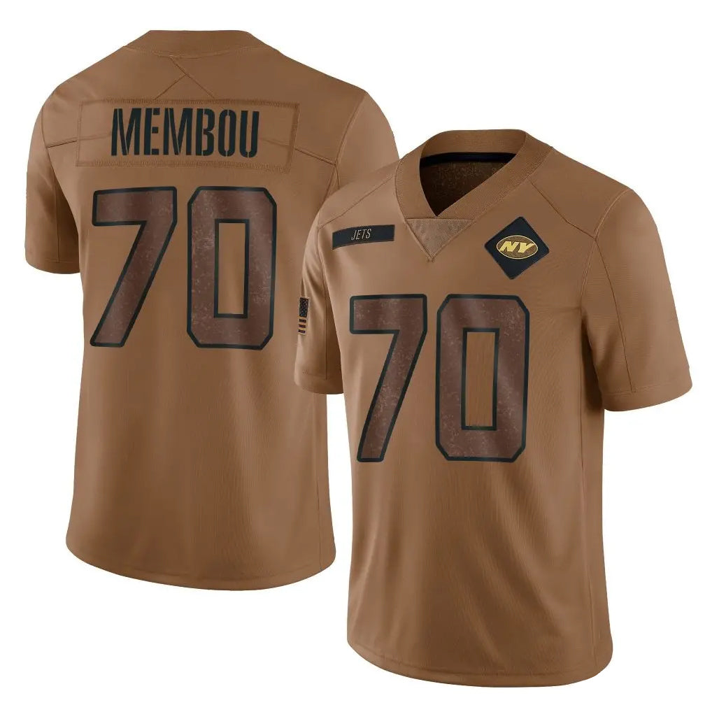 Yuxns NY.Jets #70 Armand Membou Player Brown Salute To Service Limited Stitched Jerseys