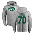 Yuxns NY.Jets #70 Armand Membou Player Gray LOGO Pullover Hoodies Limited Game Stitched Jerseys