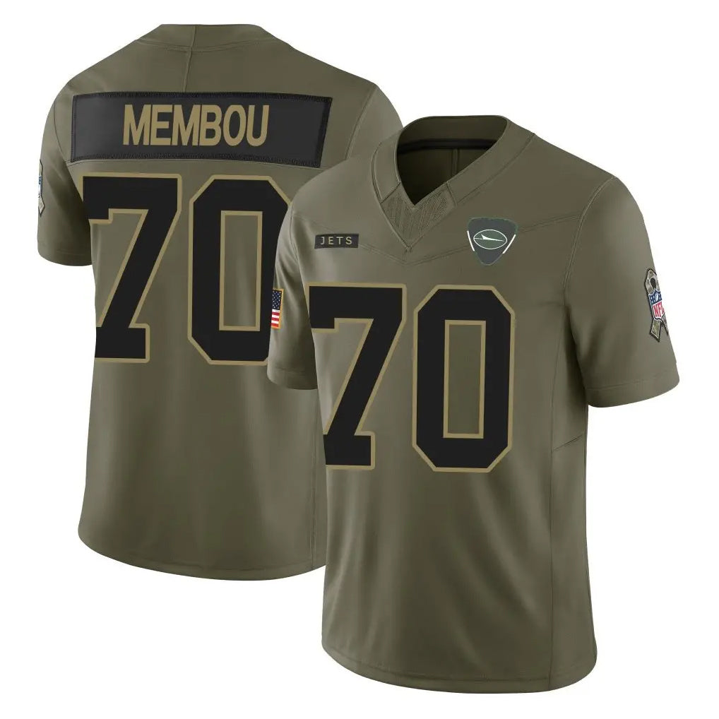 Yuxns NY.Jets #70 Armand Membou Player Olive 2025 Salute To Service Limited Stitched Jerseys