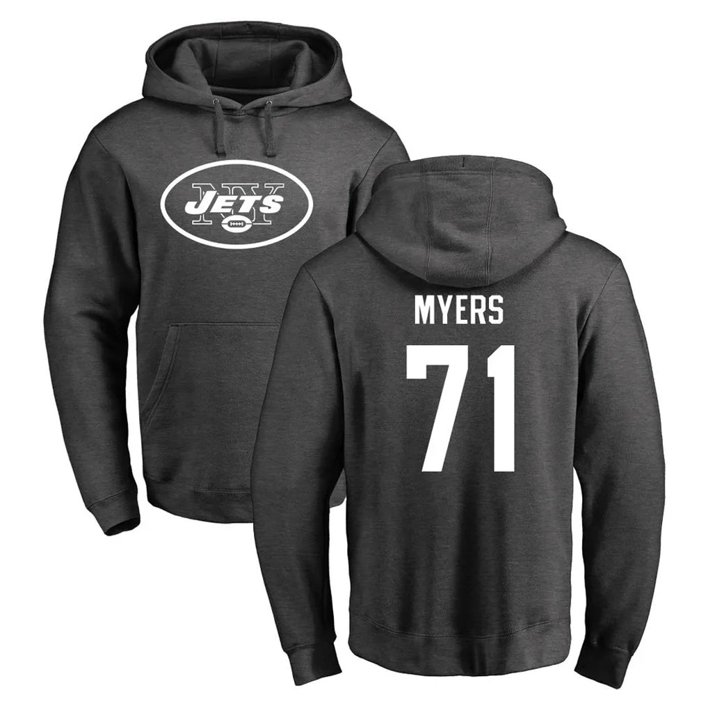 Yuxns NY.Jets #71 Josh Myers Player Gray Pullover Hoodies Limited Game Stitched Jerseys