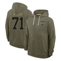 Yuxns NY.Jets #71 Josh Myers Player Olive Salute to Service Pullover Hoodies Limited Stitched Jerseys
