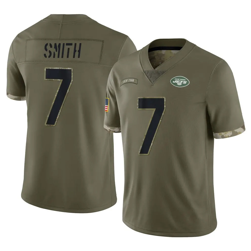 Yuxns NY.Jets #7 Geno Smith Player Olive Salute To Service Limited Stitched Jerseys