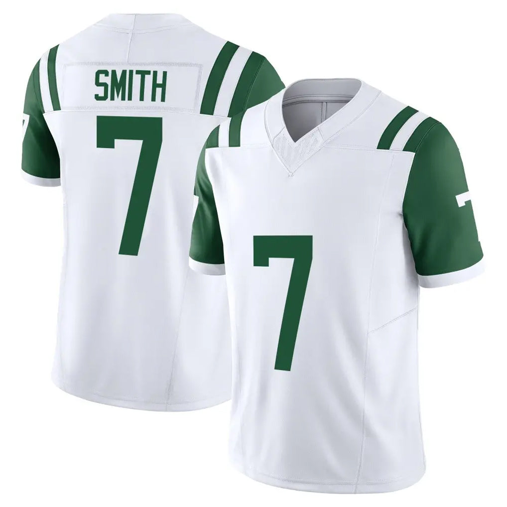 Yuxns NY.Jets #7 Geno Smith Player White Limited Classic Vapor F.U.S.E. Home Game Stitched Jerseys