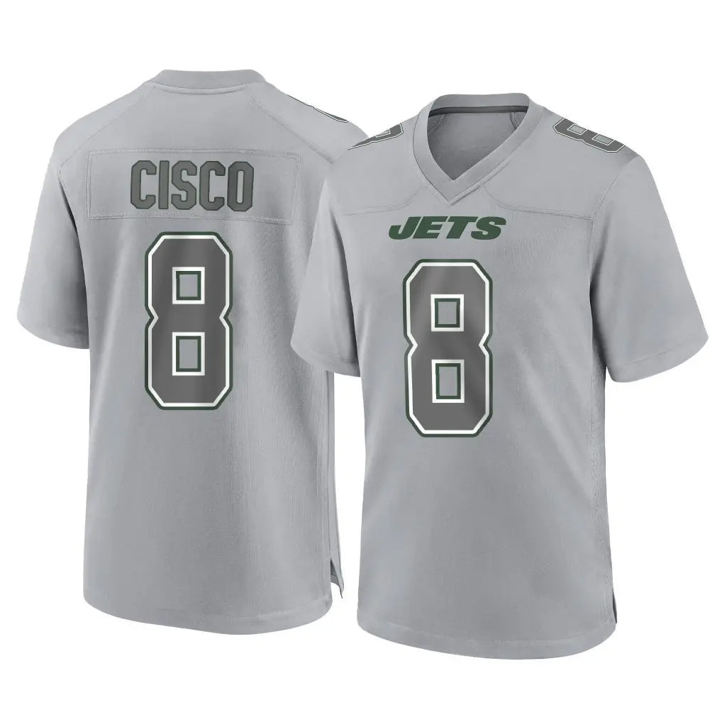 Yuxns NY.Jets #8 Andre Cisco Player Gray Limited Atmosphere Fashion Home Game Stitched Jerseys