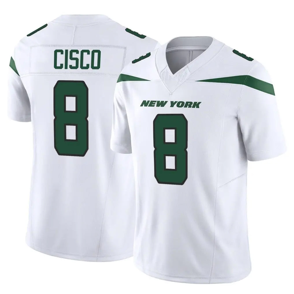 Yuxns NY.Jets #8 Andre Cisco Player White Limited Vapor F.U.S.E. Home Game Stitched Jerseys