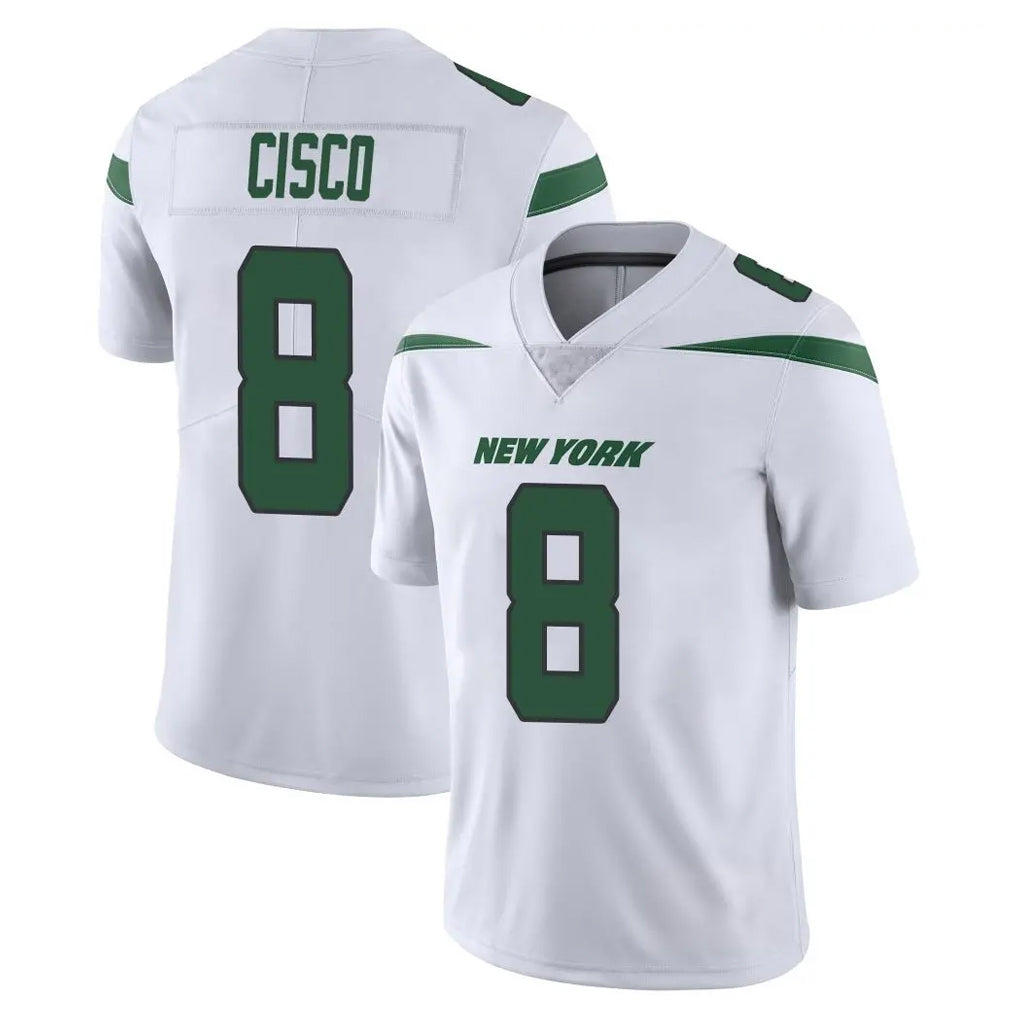 Yuxns NY.Jets #8 Andre Cisco Player White Spotlight Limited Vapor Home Game Stitched Jerseys