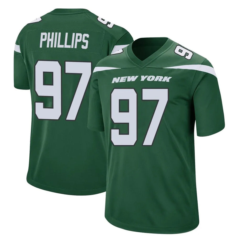 Yuxns NY.Jets #97 Harrison Phillips Player Green Home Game Stitched Jerseys