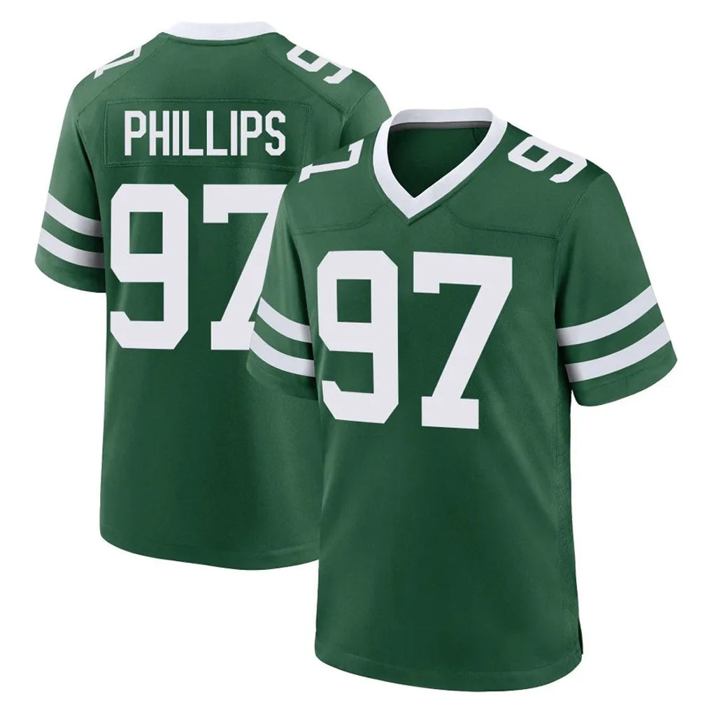 Yuxns NY.Jets #97 Harrison Phillips Player Green Legacy Home Game Stitched Jerseys