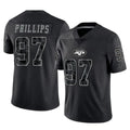 Yuxns NY.Jets #97 Harrison Phillips Player Stealth Black Limited Reflective Home Game Stitched Jerseys