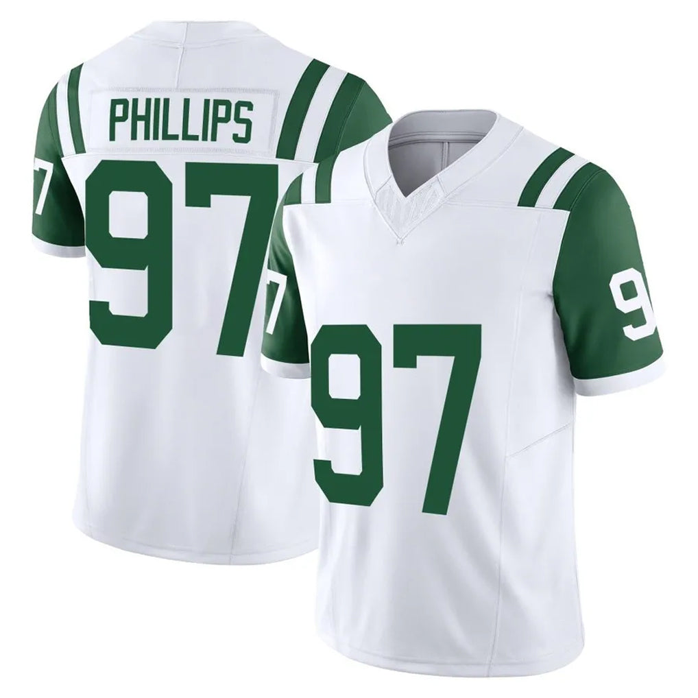 Yuxns NY.Jets #97 Harrison Phillips Player White Limited Classic Vapor F.U.S.E. Home Game Stitched Jerseys