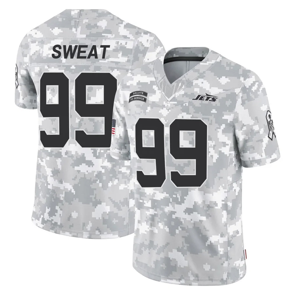 Yuxns NY.Jets #99 T'Vondre Sweat Player Arctic Camo Salute to Service Limited Game Stitched Jerseys
