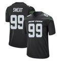 Yuxns NY.Jets #99 T'Vondre Sweat Player Stealth Black Home Game Stitched Jerseys