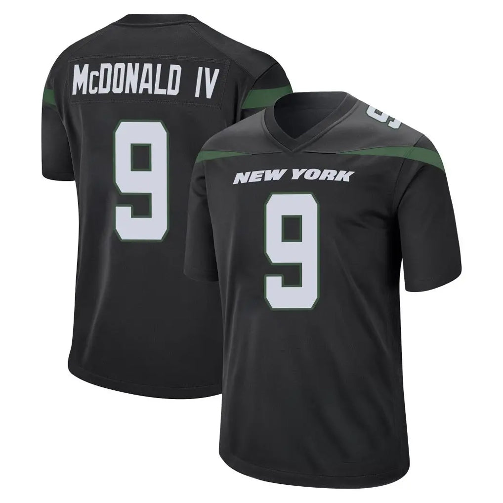 Yuxns NY.Jets #9 Will McDonald IV Player Stealth Black Home Game Stitched Jerseys