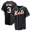 Yuxns NY.Mets #3 Carson Benge Player Black Fashion Out Game Stitched Jerseys