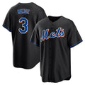 Yuxns NY.Mets #3 Carson Benge Player Black Replica Home Game Stitched Jerseys