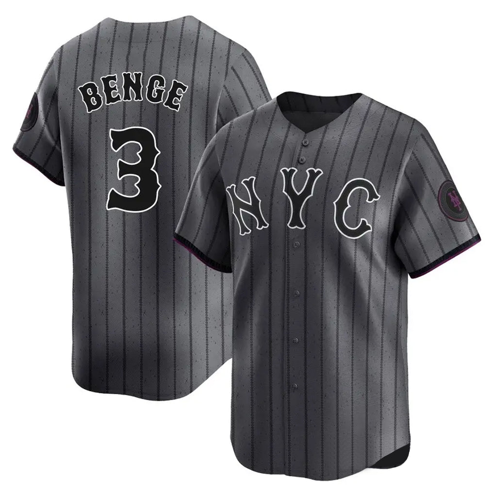 Yuxns NY.Mets #3 Carson Benge Player Gray City Connect Limited Stitched Jerseys