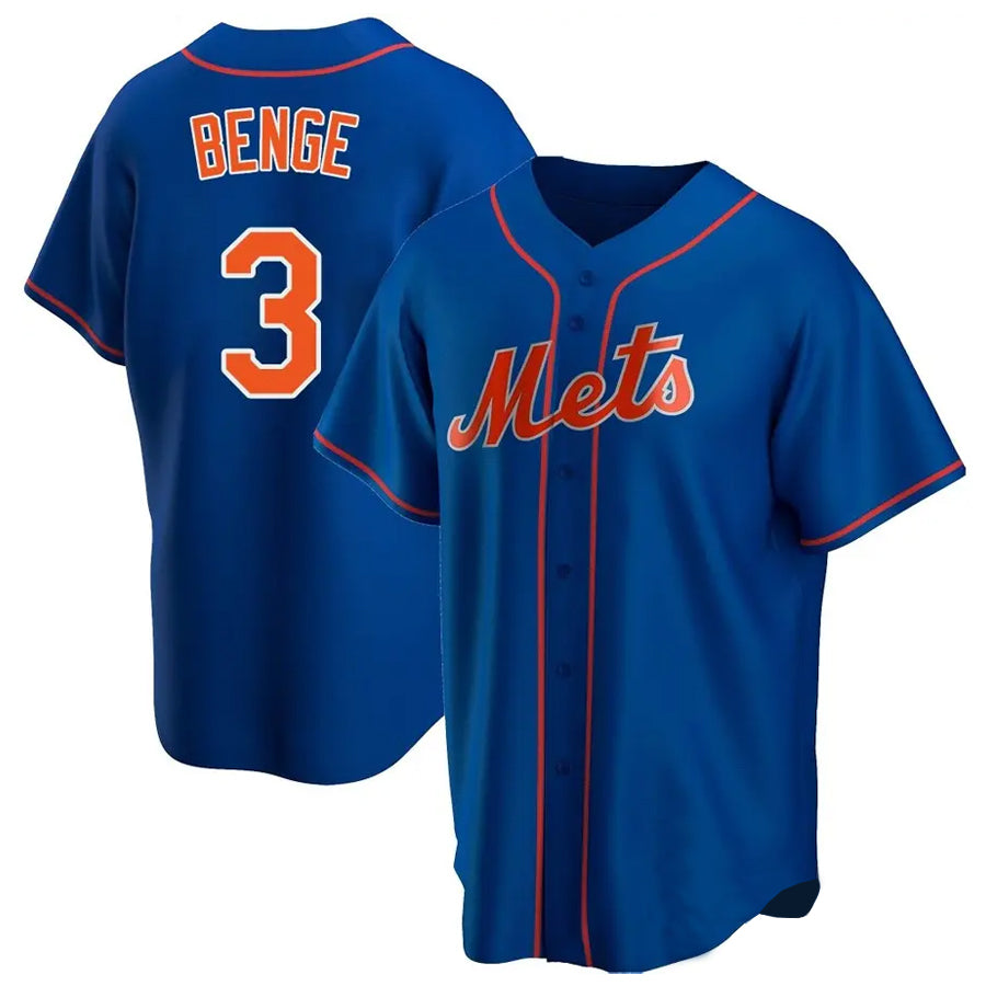 Yuxns NY.Mets #3 Carson Benge Player Royal Home Game Stitched Jerseys