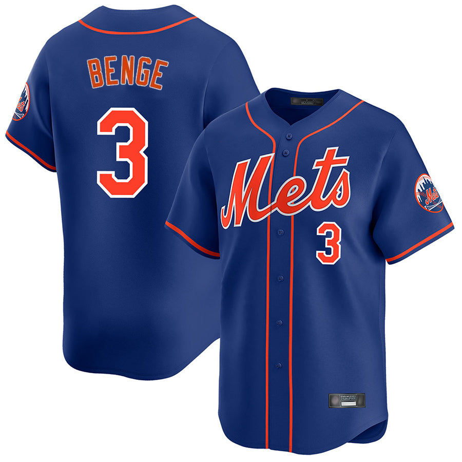Yuxns NY.Mets #3 Carson Benge Player Royal Home Limited Stitched Jerseys