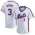 Yuxns NY.Mets #3 Carson Benge Player White Cooperstown Collection T-shirt Game Stitched Jerseys