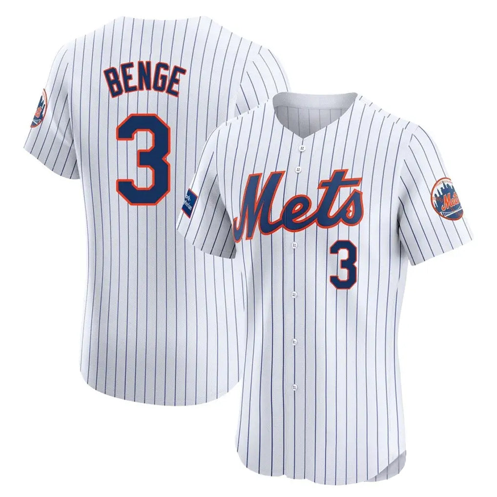 Yuxns NY.Mets #3 Carson Benge Player White Home Limited Elite Stitched Jerseys