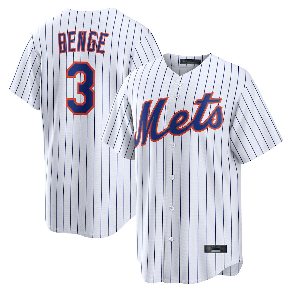 Yuxns NY.Mets #3 Carson Benge Player White Home Limited Stitched Jerseys