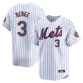 Yuxns NY.Mets #3 Carson Benge Player White Home Replica Stitched Jerseys