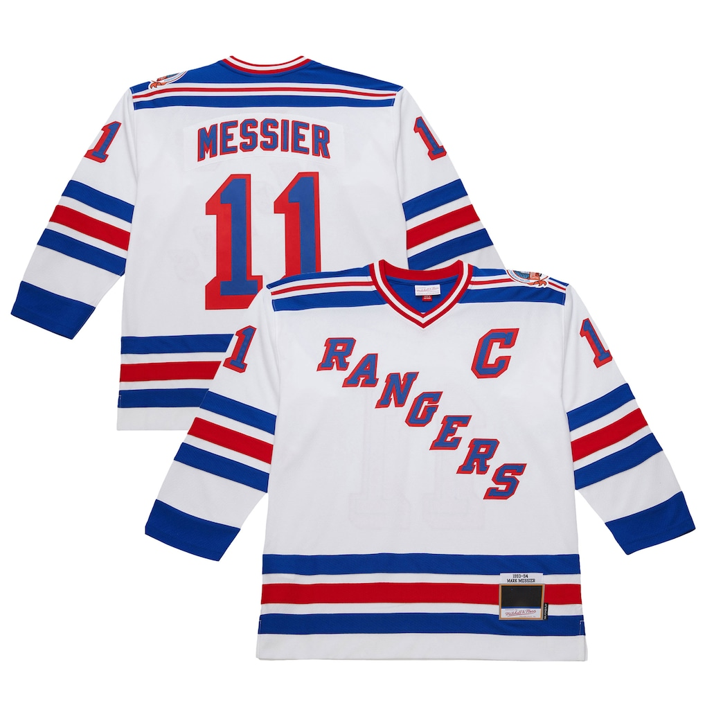 Yuxns NY.Rangers #11 Mark Messier White 1993-94 Power Play Jerseys