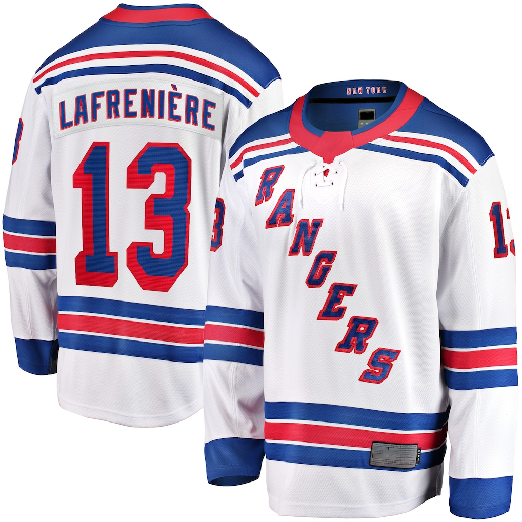 Yuxns NY.Rangers #13 Alexis Lafreniere White Breakaway Jerseys