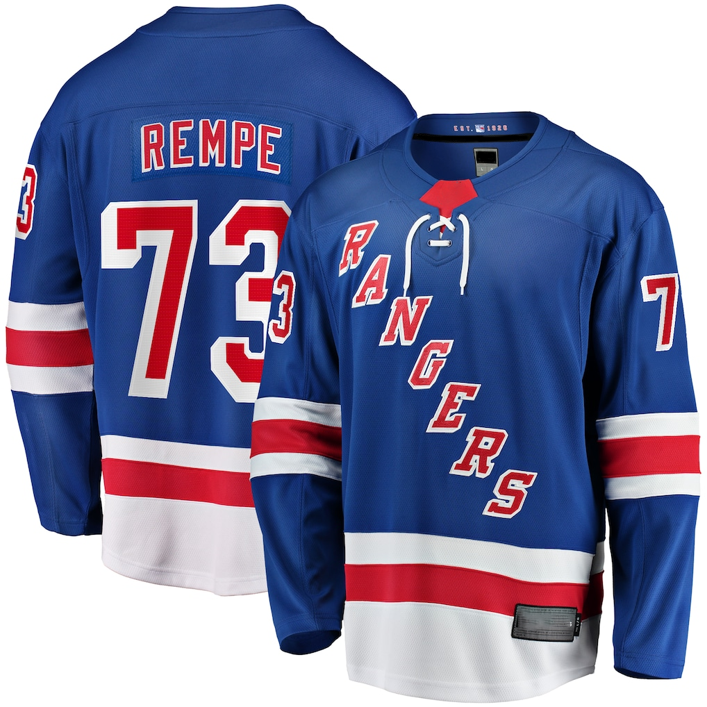 Yuxns NY.Rangers #73 Matt Rempe Blue Home Breakaway Jerseys