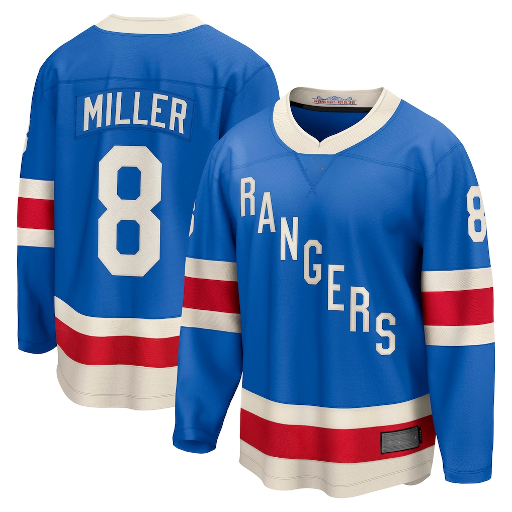 Yuxns NY.Rangers #8 J.T. Miller Blue Centennial Breakaway Jerseys