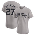 Yuxns NY.Yankees #27 Giancarlo Stanton Player Gray Limited Elite Home Stitched Jerseys