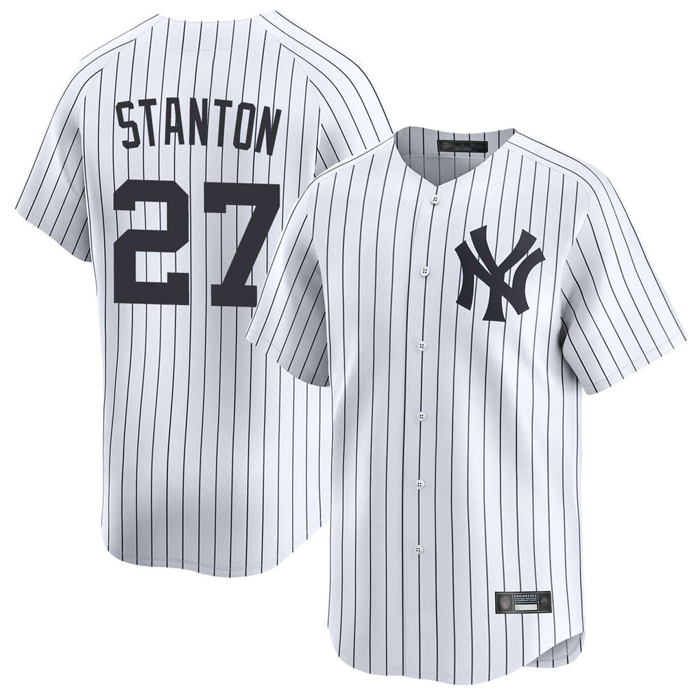 Yuxns  NY.Yankees #27 Giancarlo Stanton Player White Limited Home Stitched Jerseys