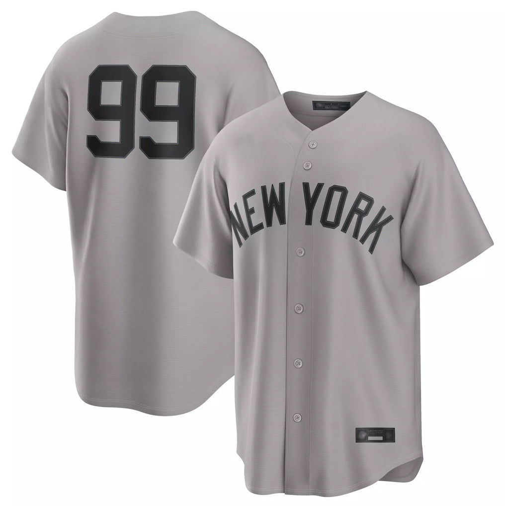 Yuxns NY.Yankees #99 Aaron Judge Player Gray Game Home Stitched Jerseys