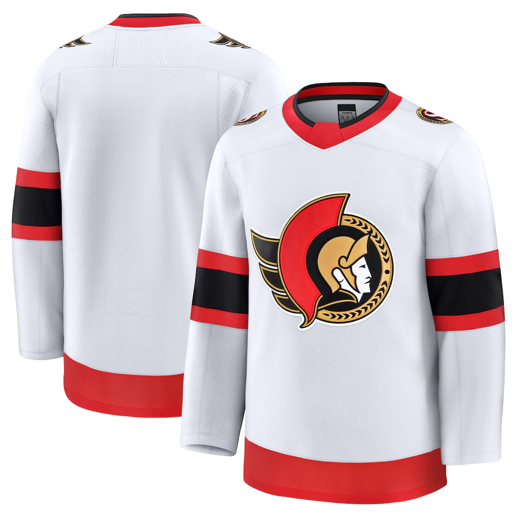 Yuxns O.Senators White Away Premium Jerseys