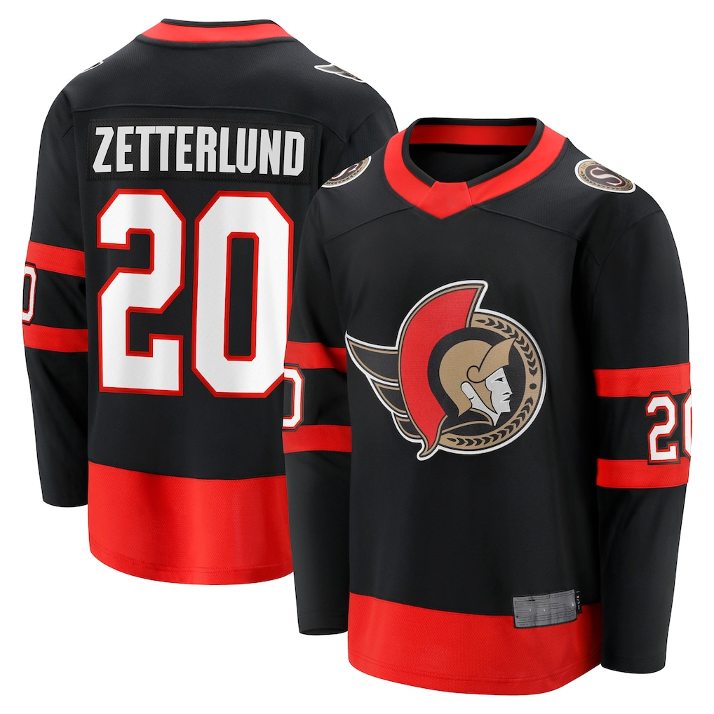 Yuxns O.Senators #20 Fabian Zetterlund Black Home Breakaway Jerseys