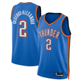 Yuxns OC.Thunder #2 Shai Gilgeous-Alexander Blue Badge Swingman Replica Stitched Jerseys- Icon Edition